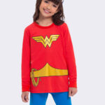 Pijama Manga longa Mulher Maravilha.