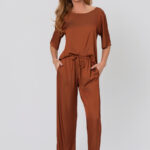 Pijama longo - Clássicos Acetinados Bombay Brown.