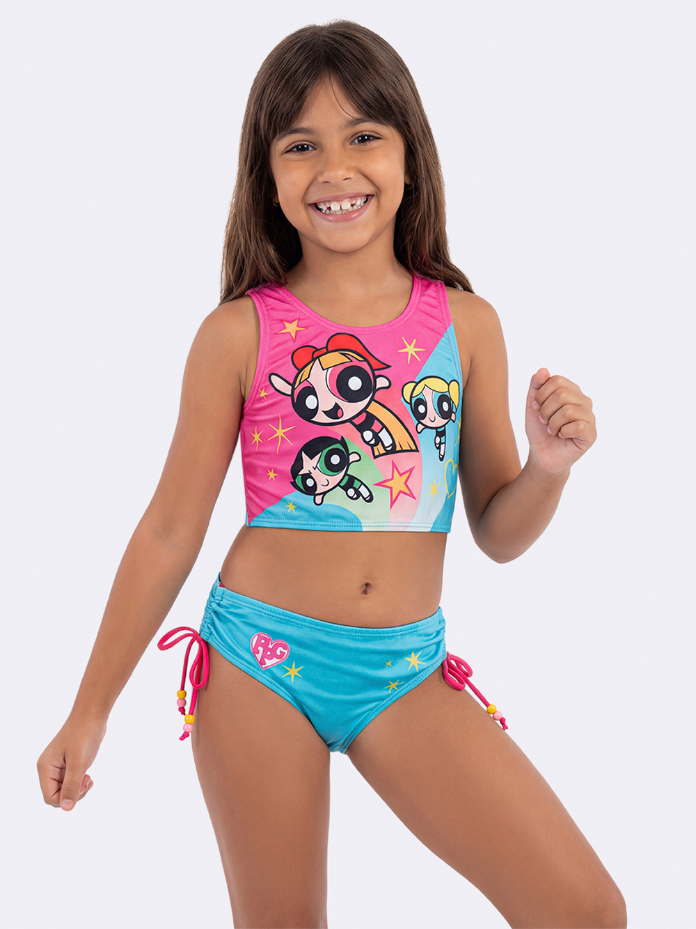 IMG_4562.JPG Biquíni Cropped Infantil UV50 Meninas Superpoderosas. - Imagem 1