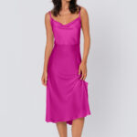 Camisola Midi Acetinada - Phlox Pink.