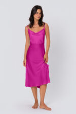 Camisola Midi Acetinada - Phlox Pink.