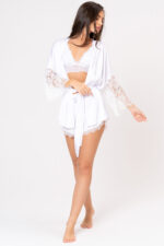 Pijama Off- White com Renda. - Imagem 4